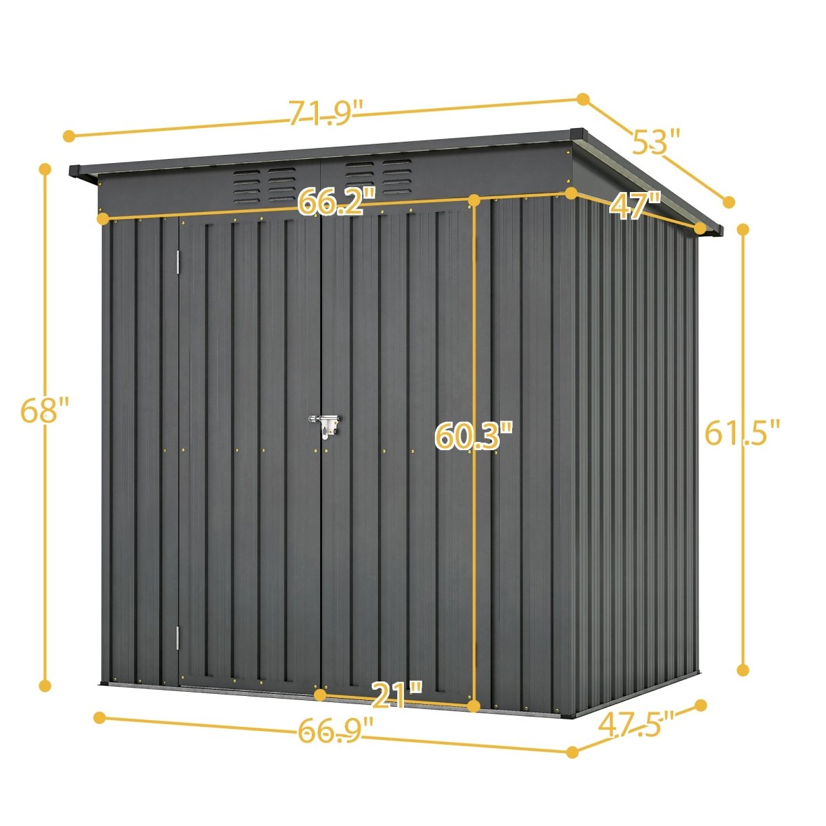 6 x 4 ft Outdoor Storage Shed, All Weather Tool Shed for Garden, Backyard, Lawn, Black - HomeDIYer