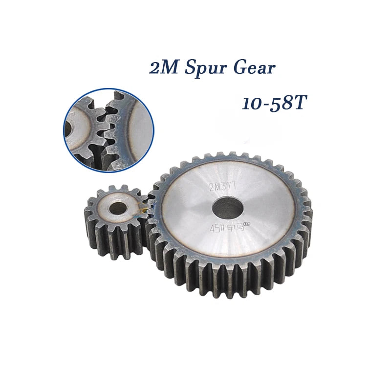 2 Mod Spur Gears 10 - 58 Teeth Metal Spur Transmission Gear 45 Steel Multi-size