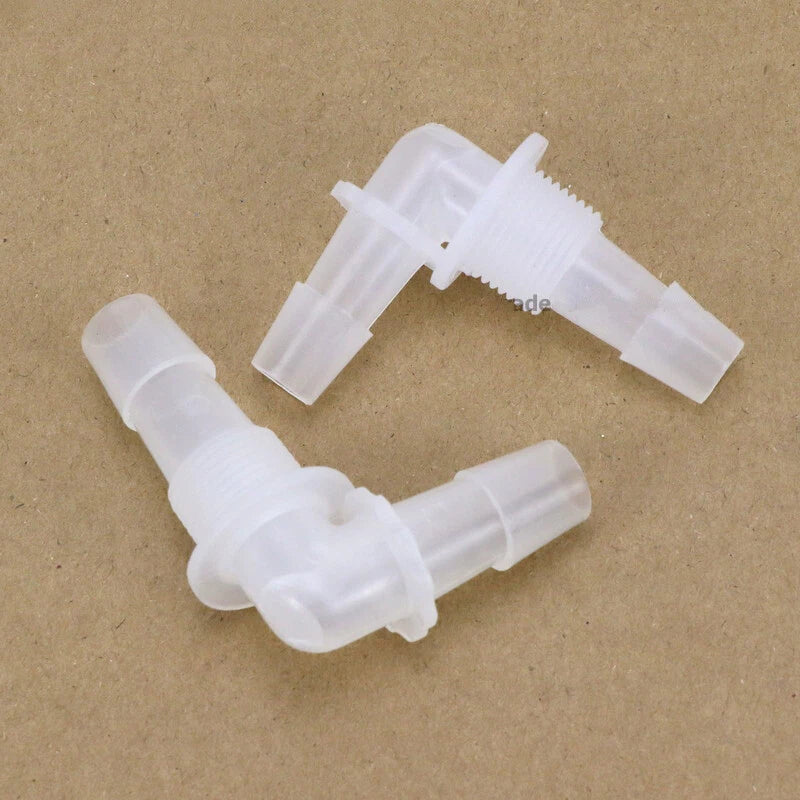 90 Degree Barbed Hose Fitting — Male Thread Plastic Elbow Connector for Air & Water Lines