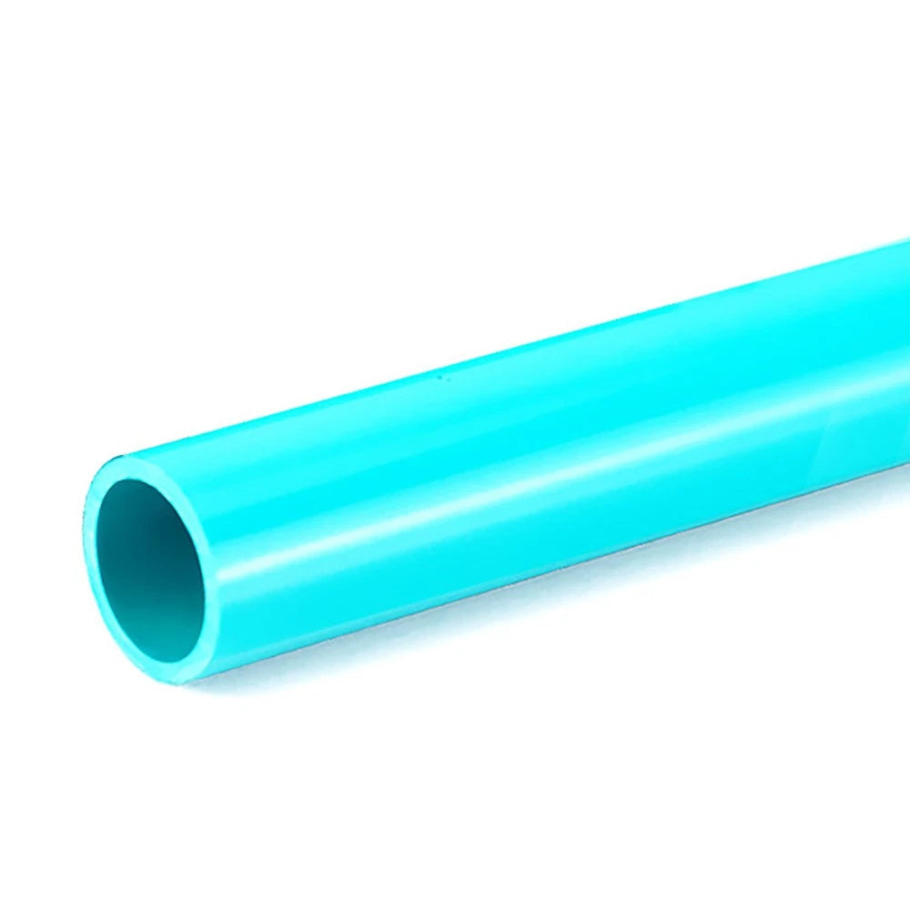 Cyan PVC Rigid Pipe Round Tube | 20–50mm OD × 500mm | Aquarium & DIY Plumbing