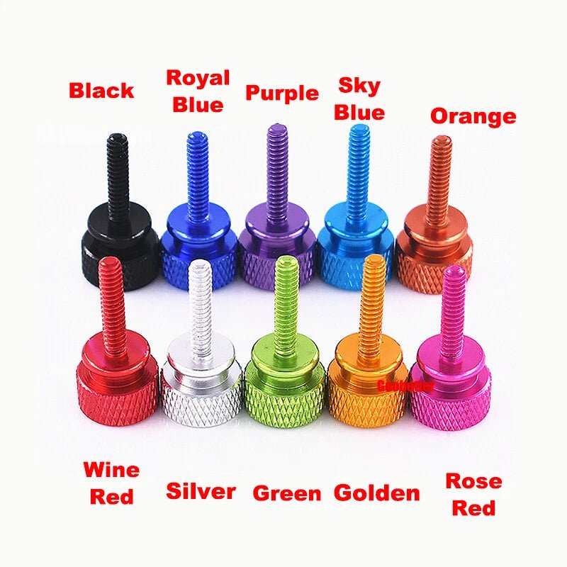 6 - 32 Colored Knurled Thumb Screws – Aluminum PC Case Hand Screws - HomeDIYer