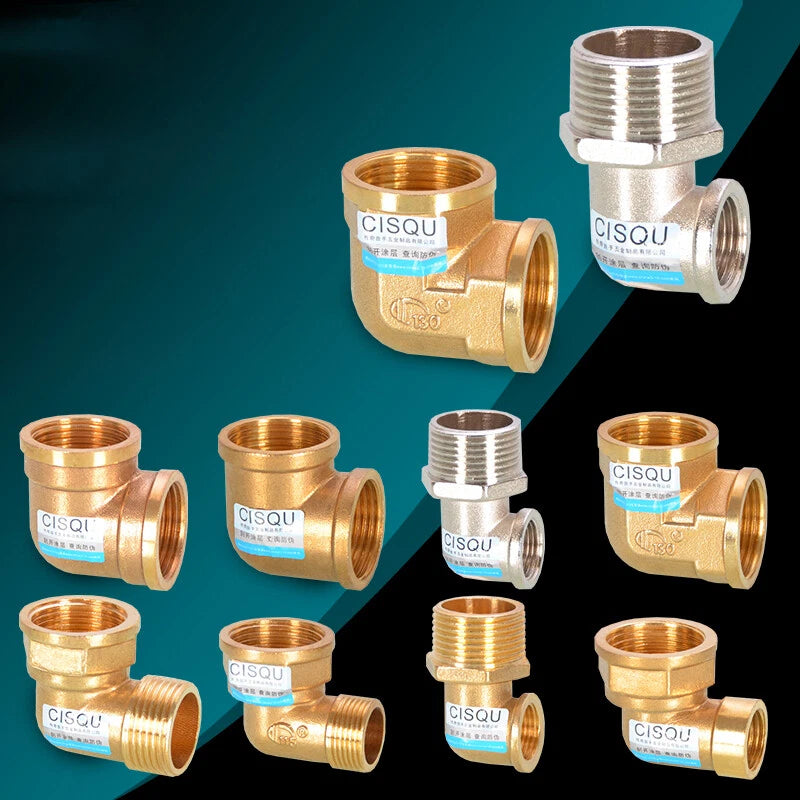 Brass Elbow Pipe Fitting – 1" Internal & External Thread, Plumbing Connector