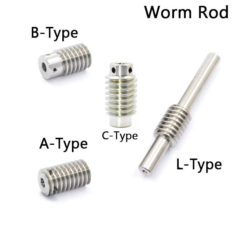 Brass Worm Wheel Gear 1/1.5 Modulus Transmission Gear Worm Rod Worm Gear Shaft