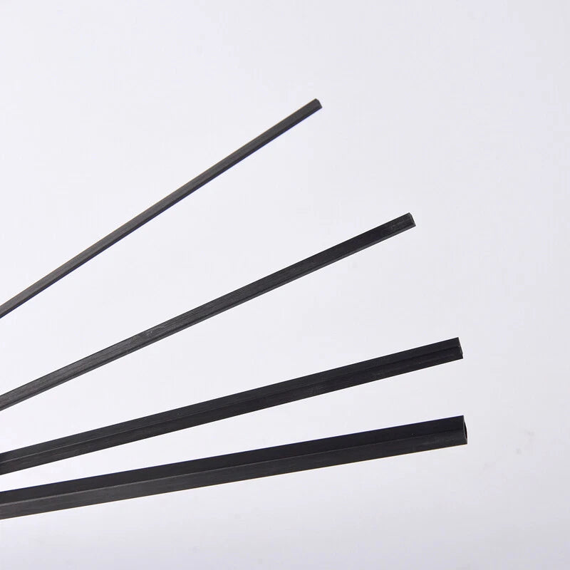 Carbon Fiber Square Tube with Round Hole — 200mm Hollow Pole, 1.7mm to 5mm OD