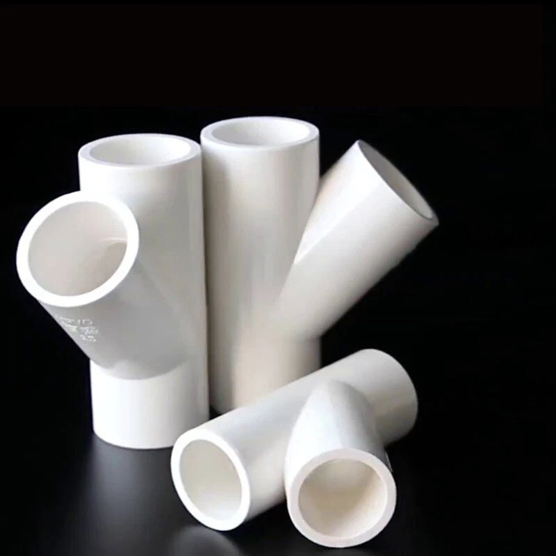 PVC 45 Degree Tee Equal 3Way Supply Pipe Fittings Adapter White Blue Grey
