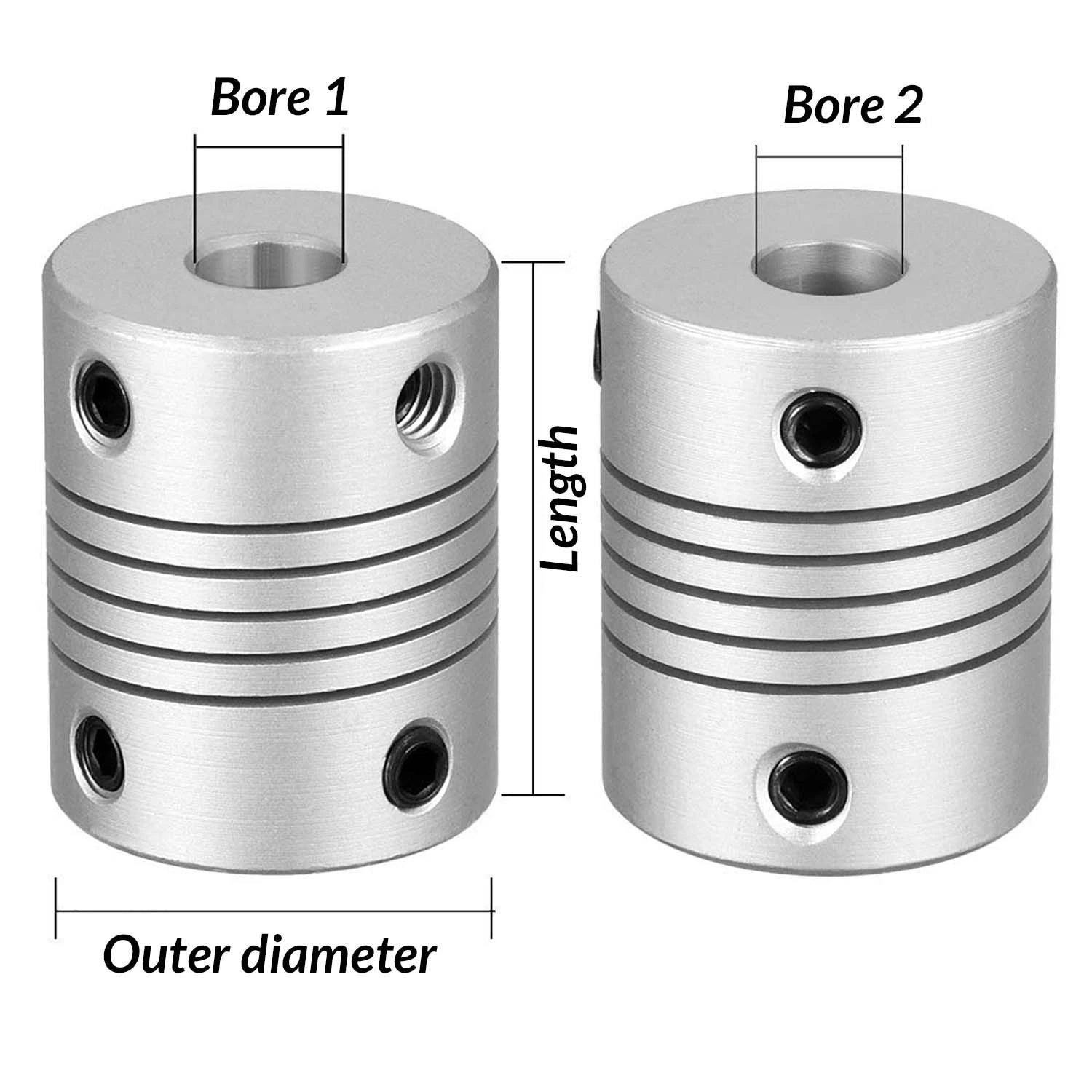 Flexible Shaft Coupling Connector Coupler CNC 3D Printer Stepper Motor 8 - 24mm