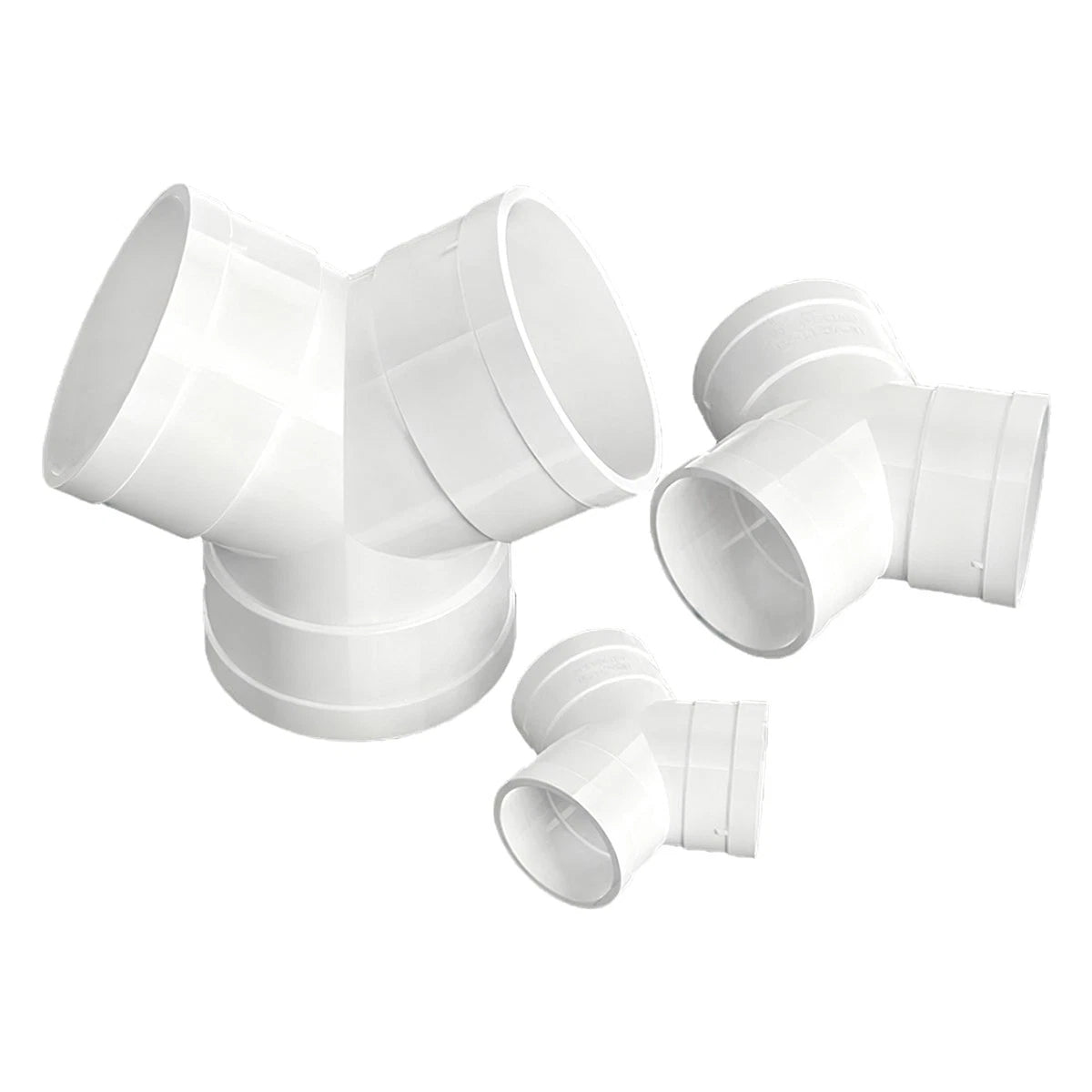 PVC Y Piece Ducting Ventilation Tube Connection Extractor Fan Vent Pipe Fittings
