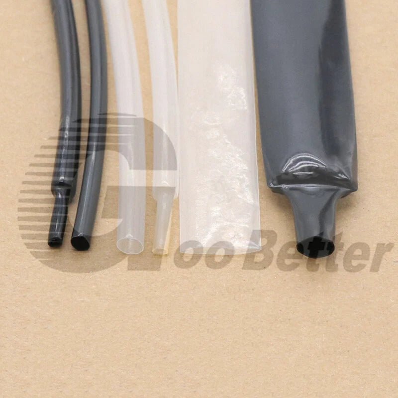 PVDF Heat Shrink Tubing — Ø0.8mm to Ø25.4mm | Black & Clear Electrical Sleeving - HomeDIYer