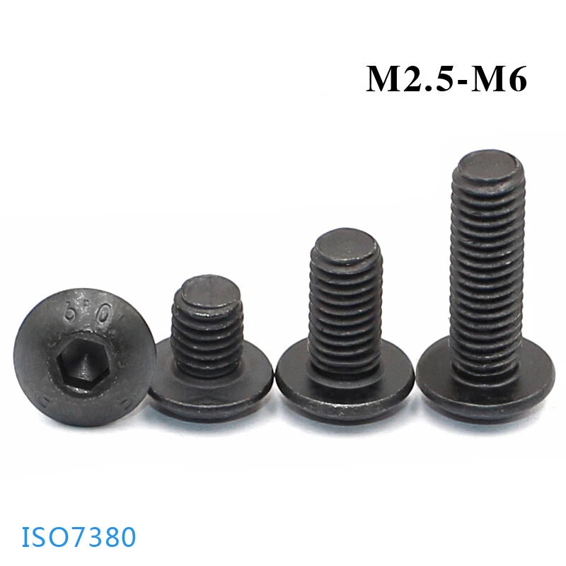 M2.5–M6 Socket Half Round Head Screws – Carbon Steel, Hex Drive, Fully Threaded (5–60mm Lengths)