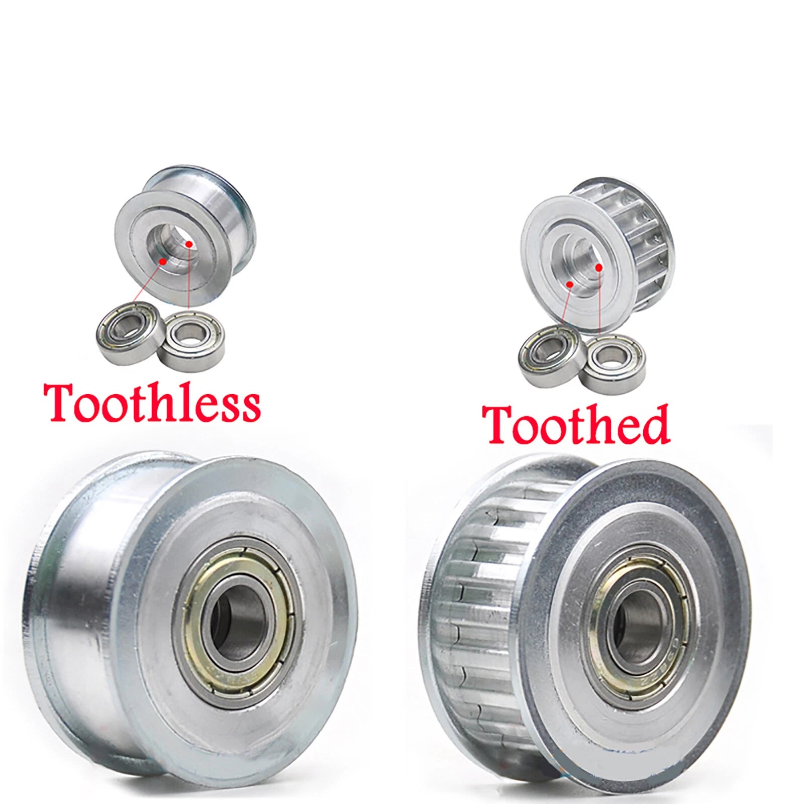 HTD 5M Idler Pulley 15-50T Bore 3-30mm Timing Belt Wheel Aluminum for 3D Printer