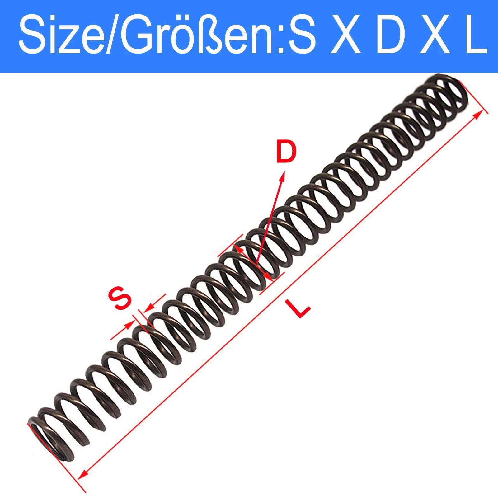 1M Compression Spring Spring Steel Extra Long Pressure Coil Wire Dia 0.3mm-4.5mm