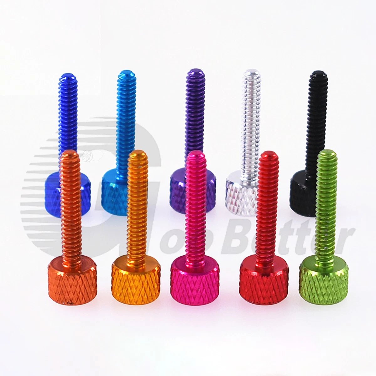 Knurled Thumb Screws UNC 6 - 32 — Aluminum Hand - Grip Knob Bolts, 10 Colors - HomeDIYer