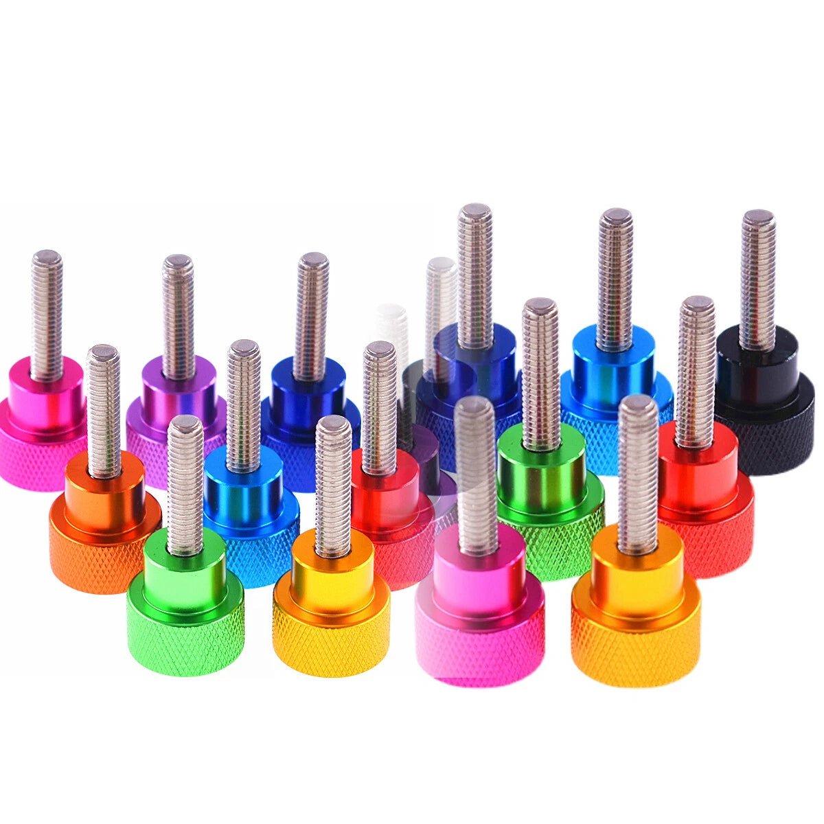 Short Step Thumb Screws – 7/8/9mm Shoulder, Anodised Aluminium Knob + Stainless Thread (M3–M6, 10 Colours) - HomeDIYer