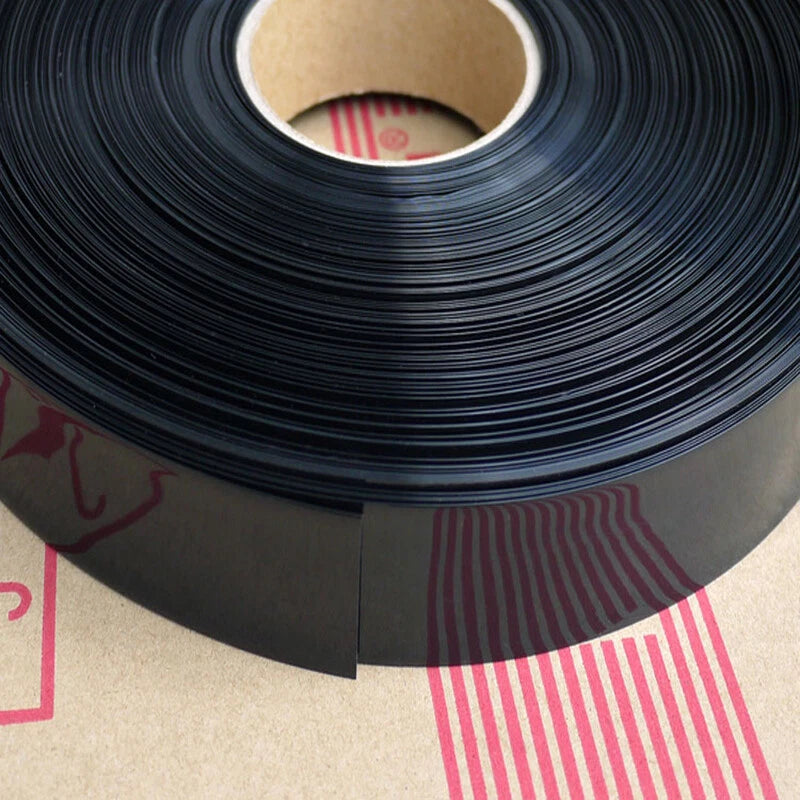 308mm Flat Width PVC Heat Shrink Tube for Battery Pack Wrapping — Blue & Black