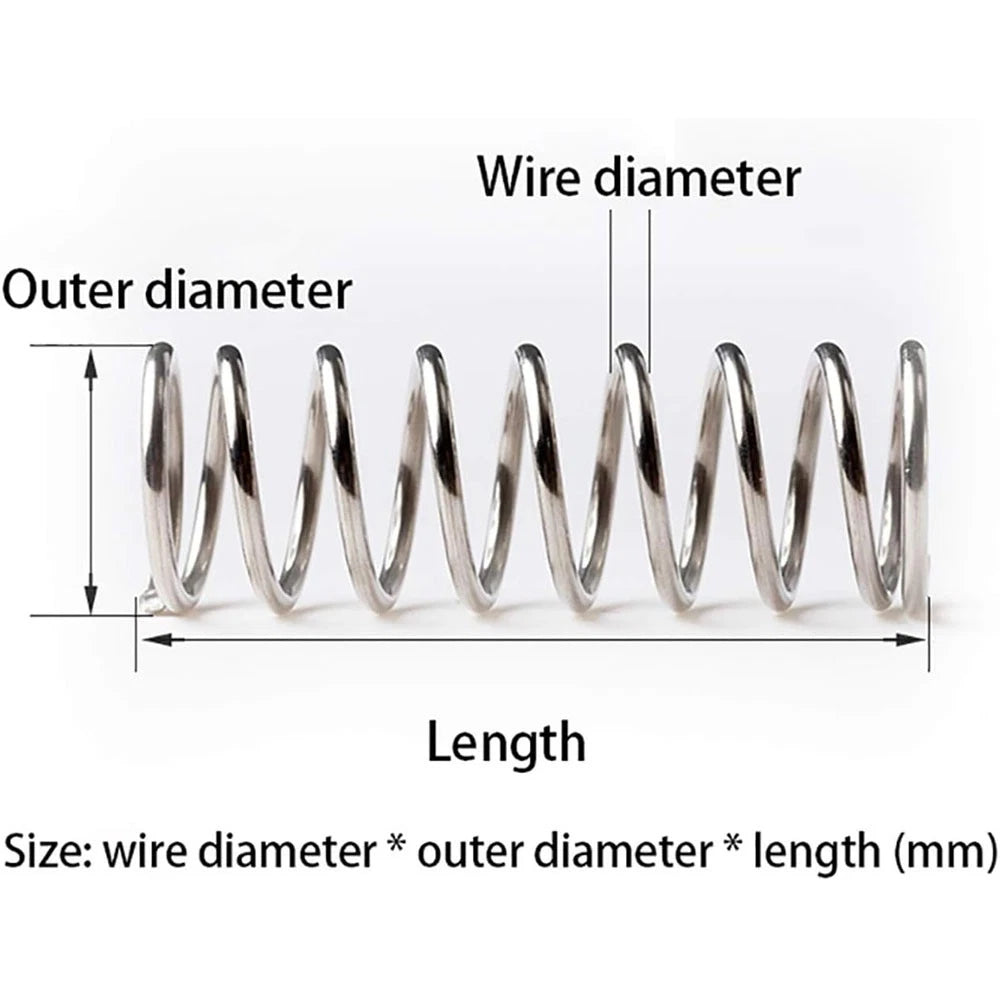 305mm Long Compression Spring Steel Pressure-Coil Springs Wire Dia : 0.3mm–5mm