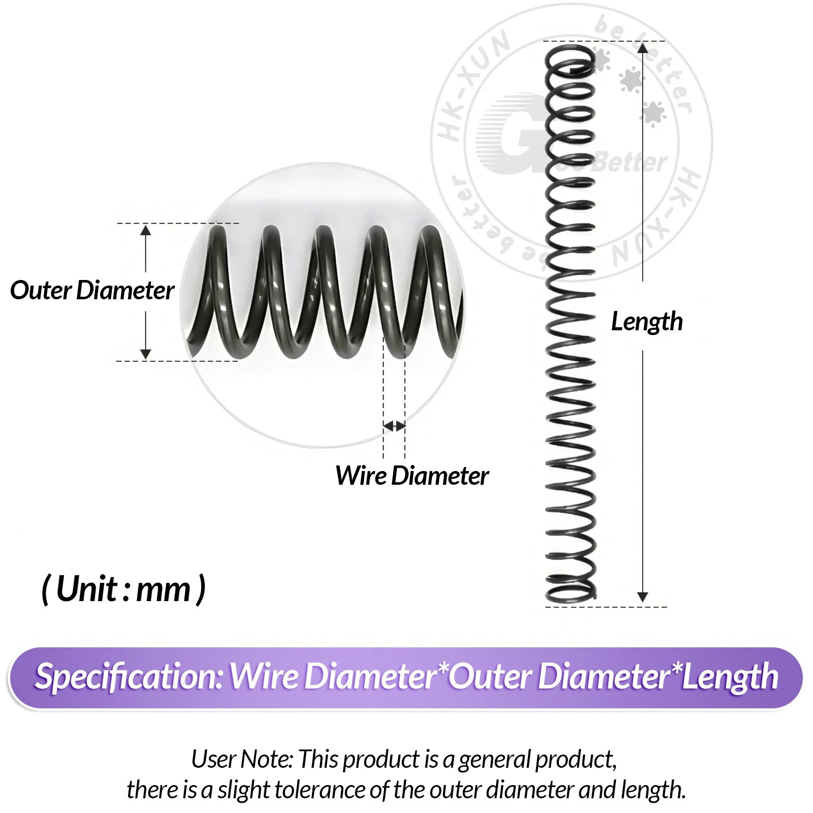 Length 305mm Compression Spring Pressure Springs OD 3-60mm Wire Dia 0.3mm-6.0mm