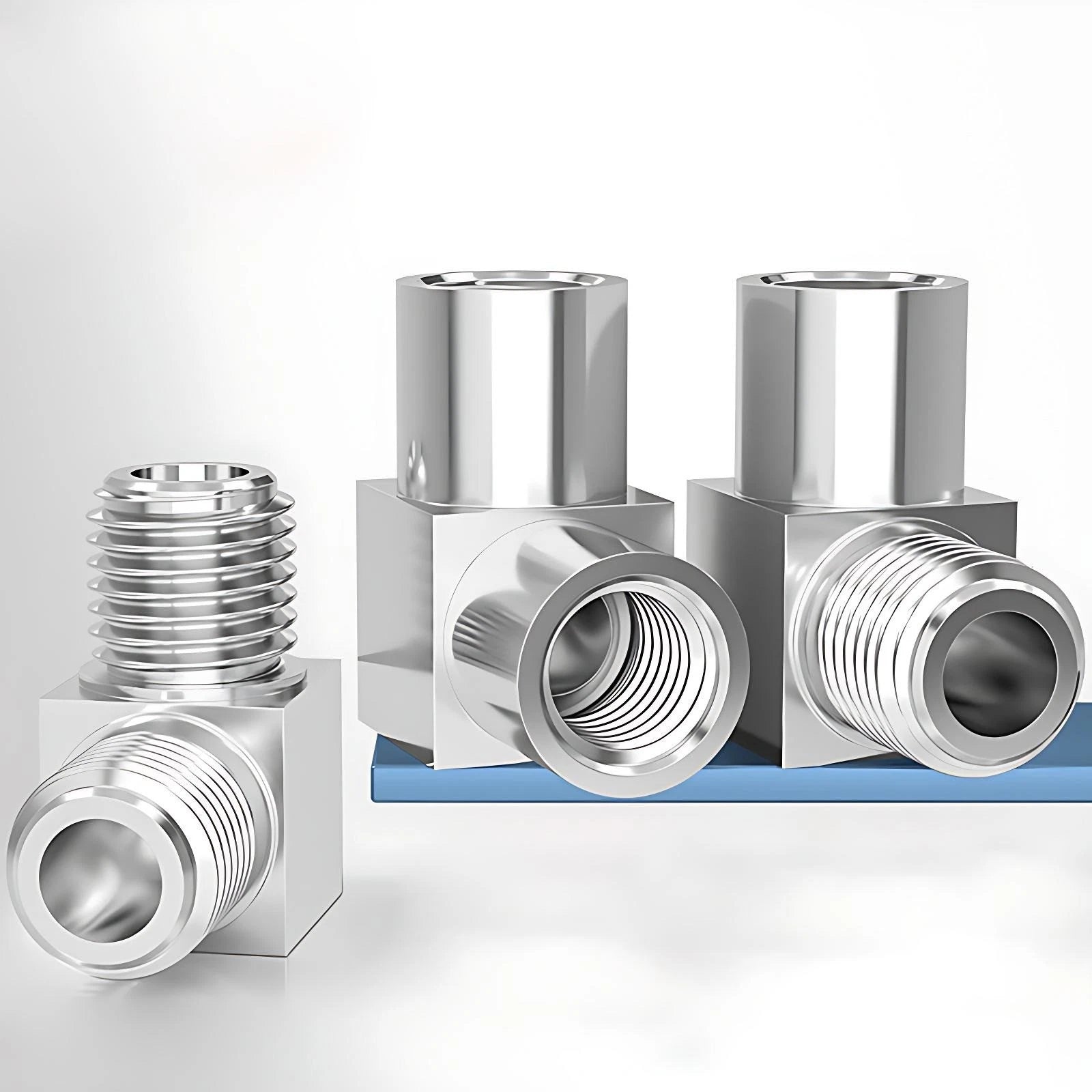 90° Stainless Steel Threaded Elbow Pipe Fitting — BSP, NPT & Metric