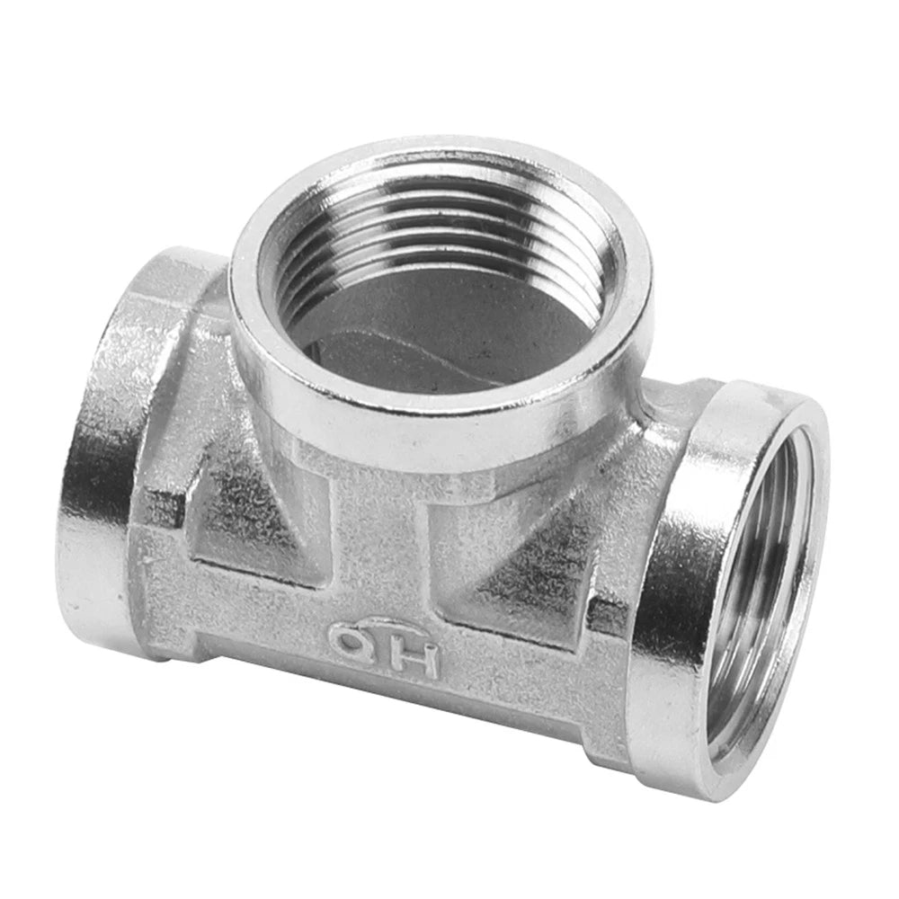 201 Stainless Steel Equal BSP Thread Tee | 1/2", 3/4", 1" Male & Female Pipe Fitting