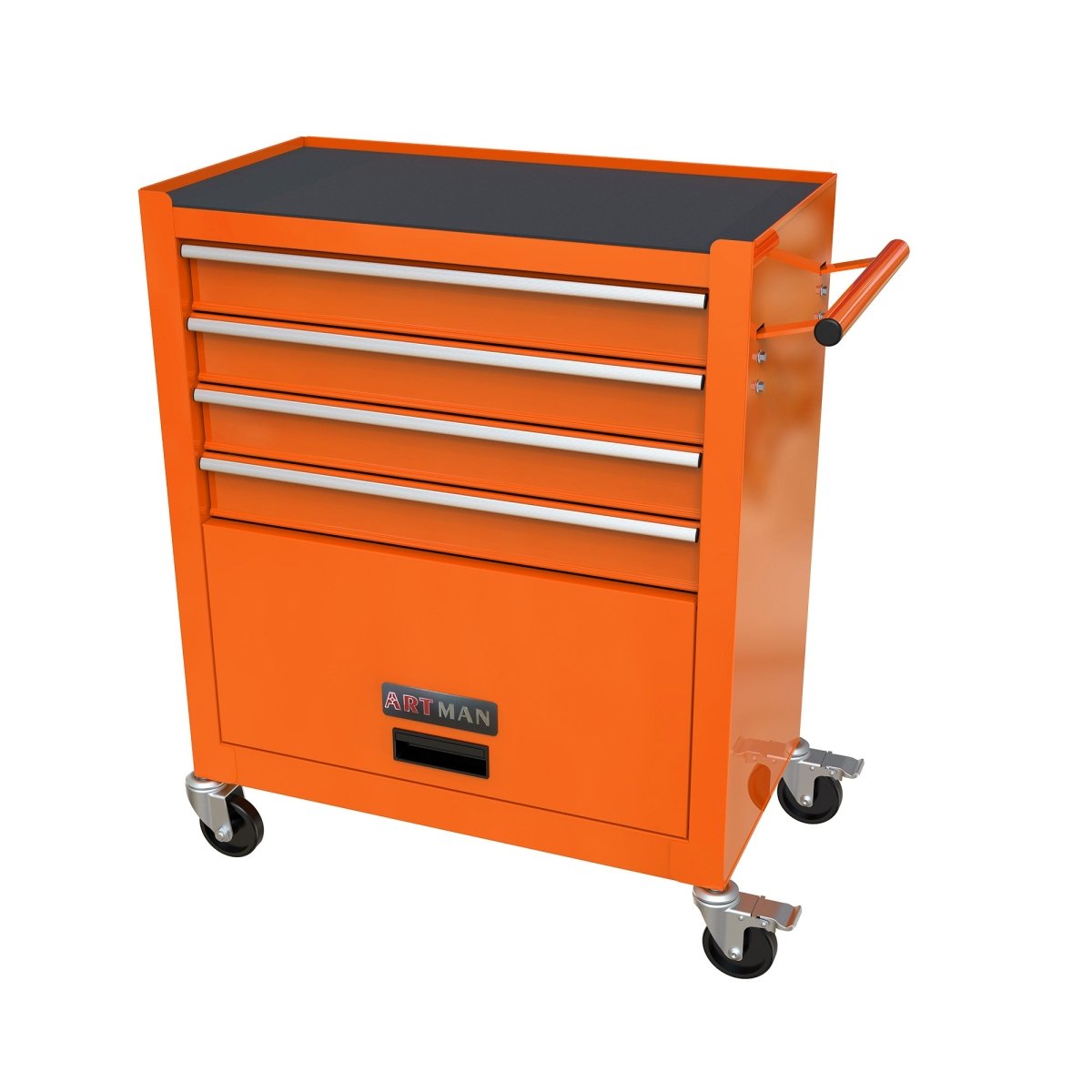 4 Drawers Multifunctional Tool Cart With Wheels - Orange - HomeDIYer