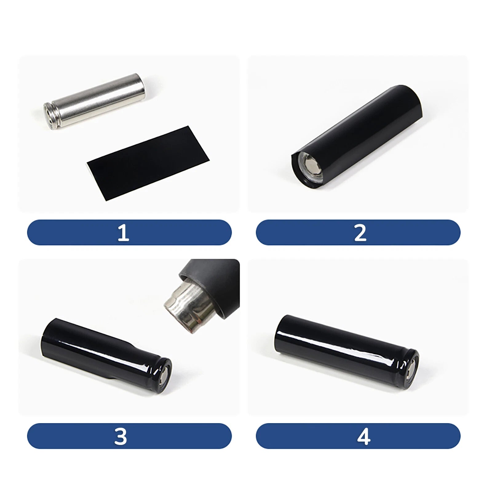 Blue PVC Heat Shrink Tubing for 18650 Battery Packs & RC Wiring — 7mm to 625mm Wide