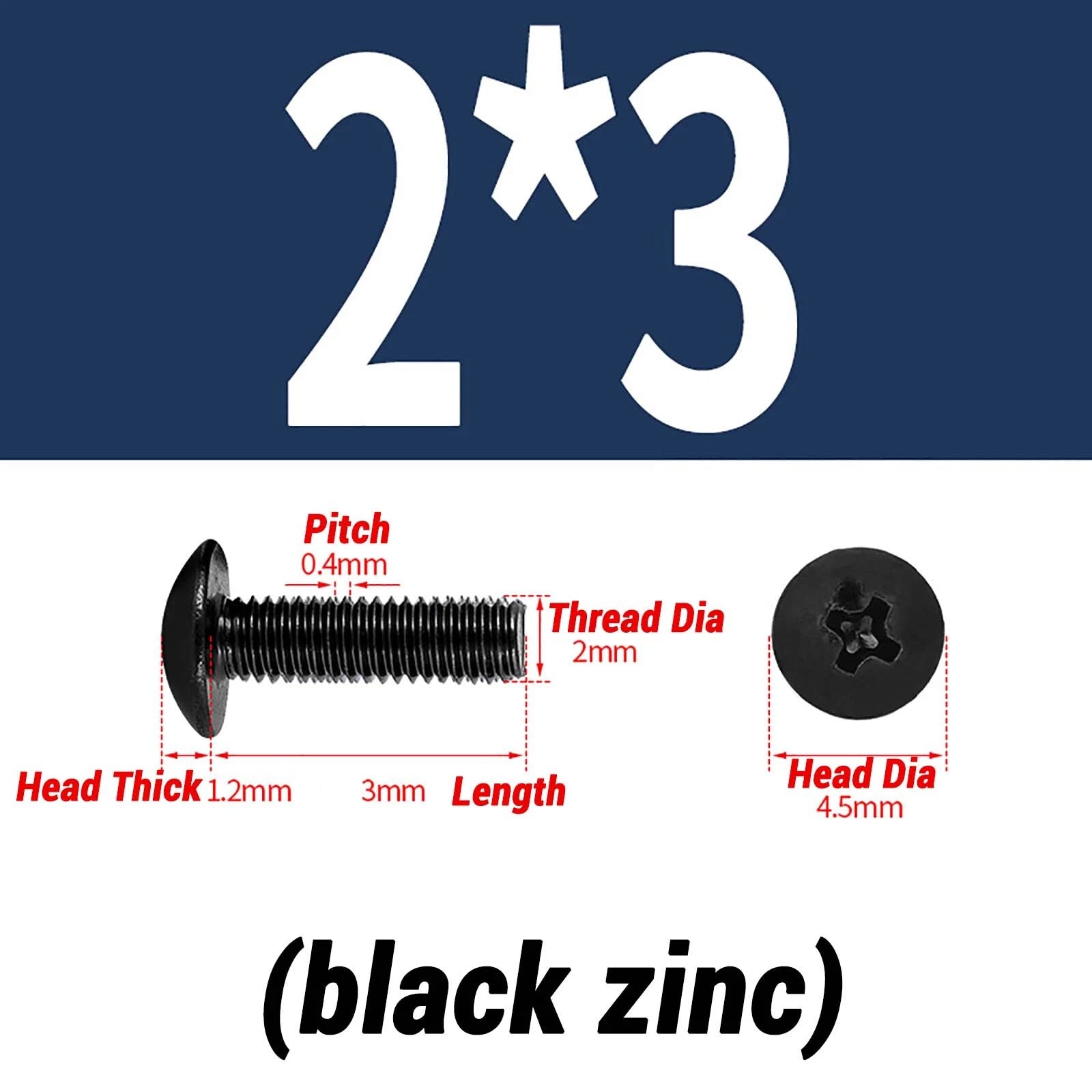 M2–M6 Pan Head Self‑Tapping Sheet Metal Screws – Black Oxide Carbon Steel