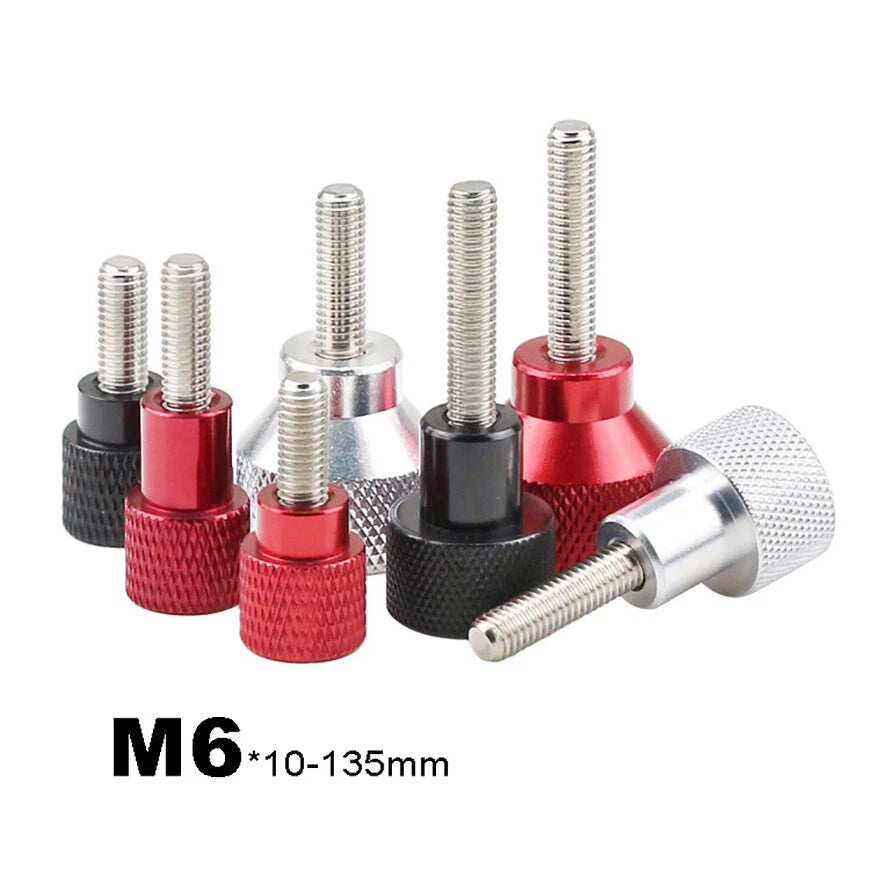 M6*12~100mm Knurled Thumb Screws High Type Hand Grip Knob Bolts Aluminum Handle