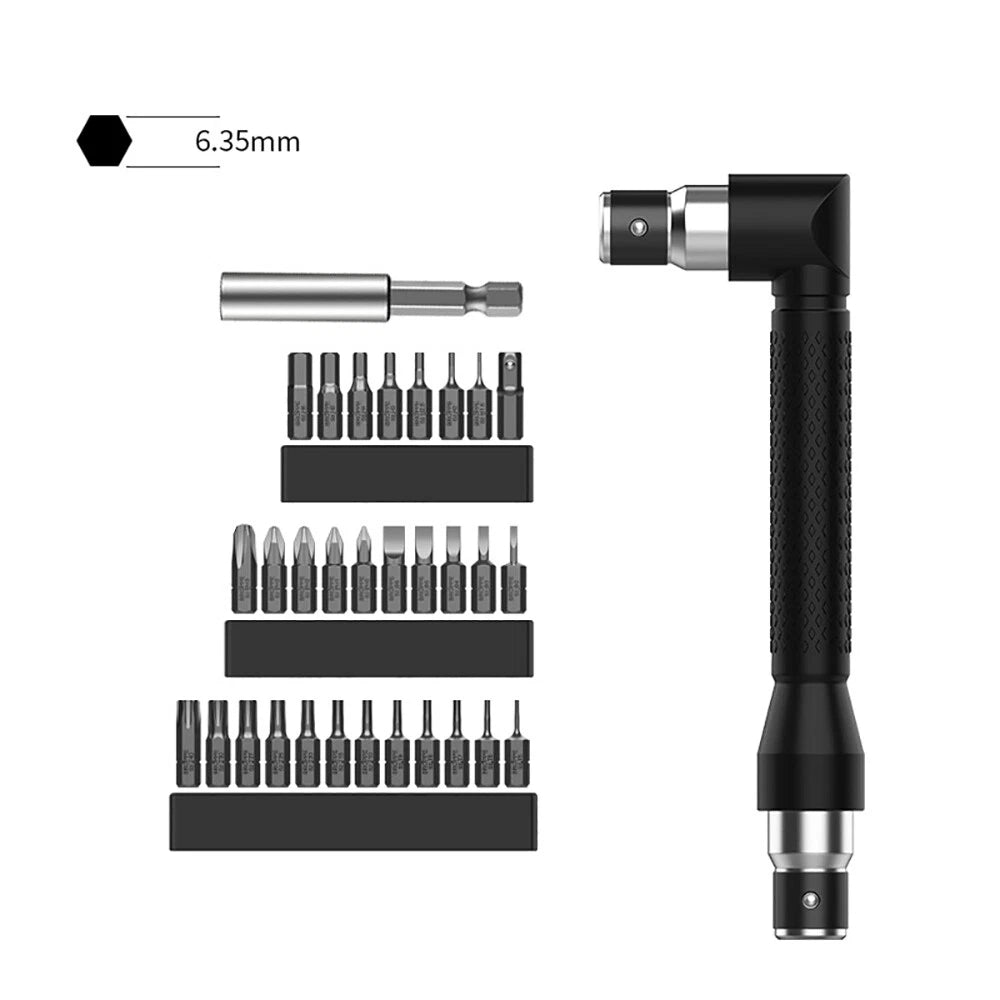 1/4" Screwdriver Bits Kit Angle L-Shape Socket Wrench-Ratchet Screwdriver Set