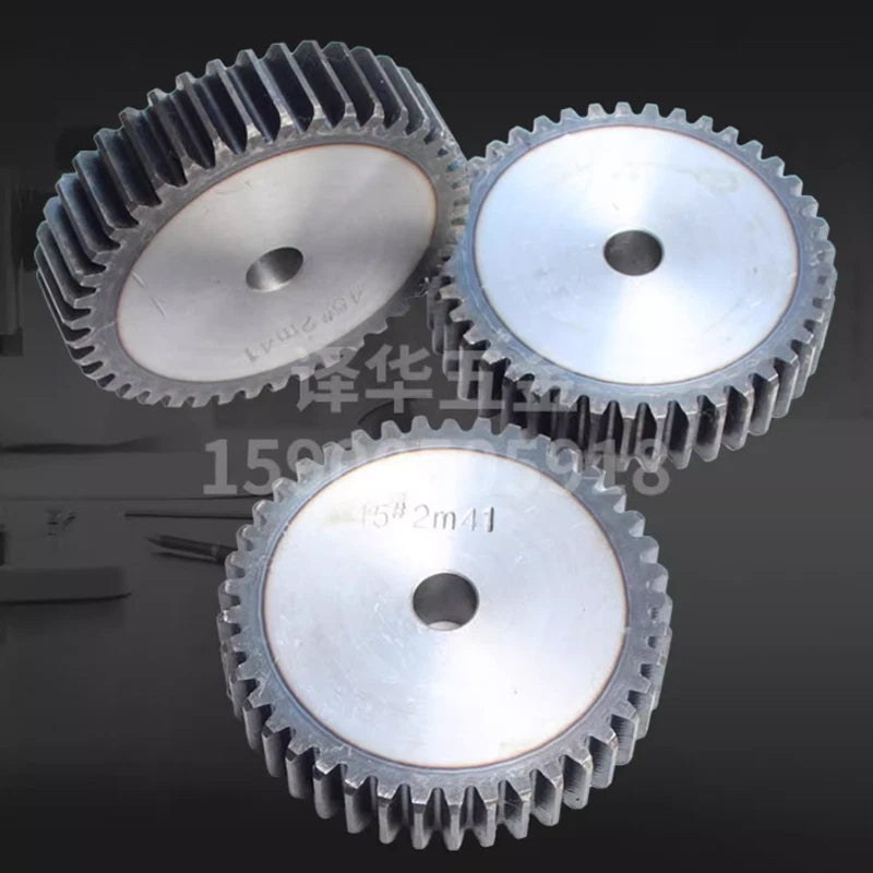 1/1.5/2 Modul Spur Gear 12-100 Teeth 10/15/20mm Thick 45#Steel Transmission Gear