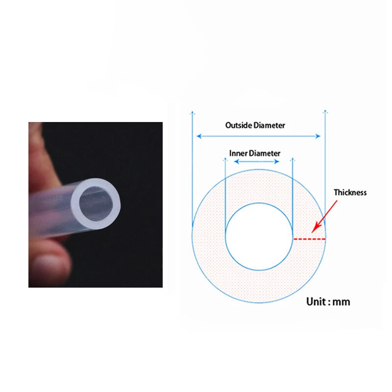 Food Grade Silicone Tube | Flexible Rubber Water Hose | 0.5mm–25mm ID, Multiple Colors