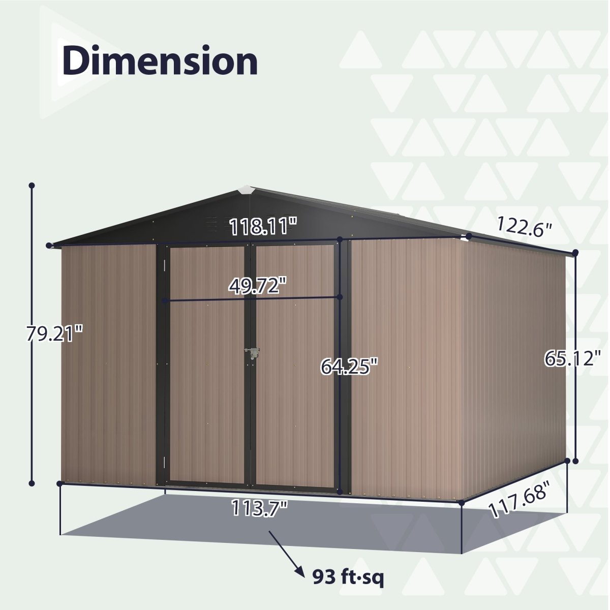 10' x 10' Metal Storage Shed for Ourdoor, Steel Yard Shed with Design of Lockable Doors, Utility and Tool Storage for Garden, Backyard, Patio, Outside use - HomeDIYer