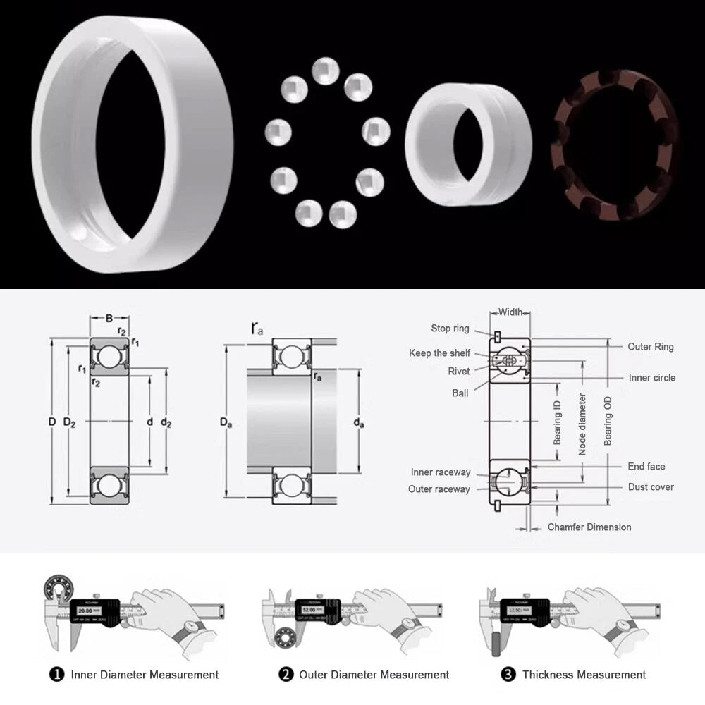 POM Plastic Bearing Glass Ball Miniature Deep Groove Ball Bearings Various Sizes