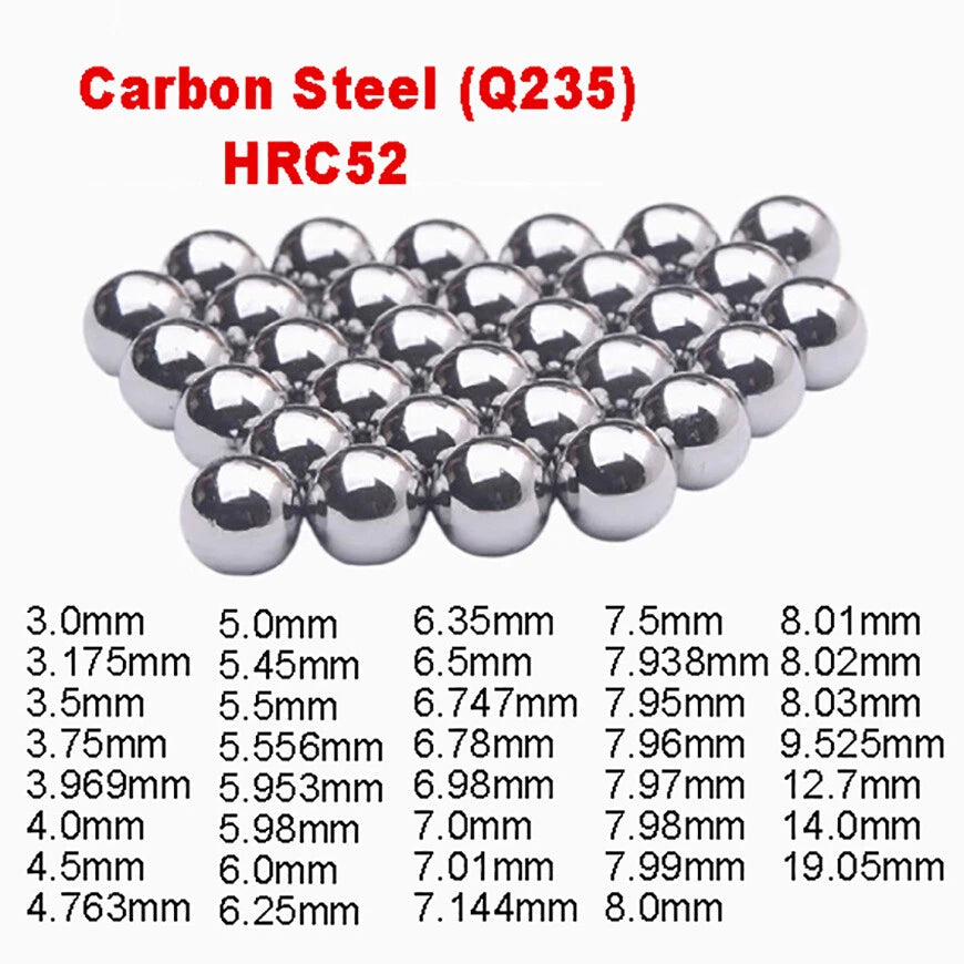 1Kg Ball Bearings Carbon Steel G100 Grade Precision Small Steel Ball 3.0-19.05mm