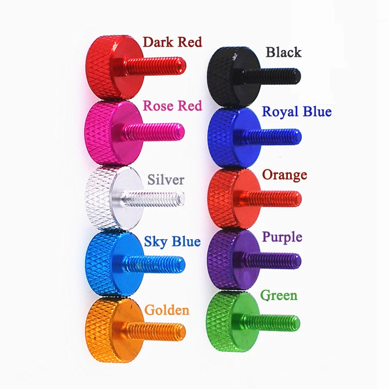 M3*10 Aluminum Alloy Knurled Thumb Screws Hand Grip Knob Bolts Thread L:10mm