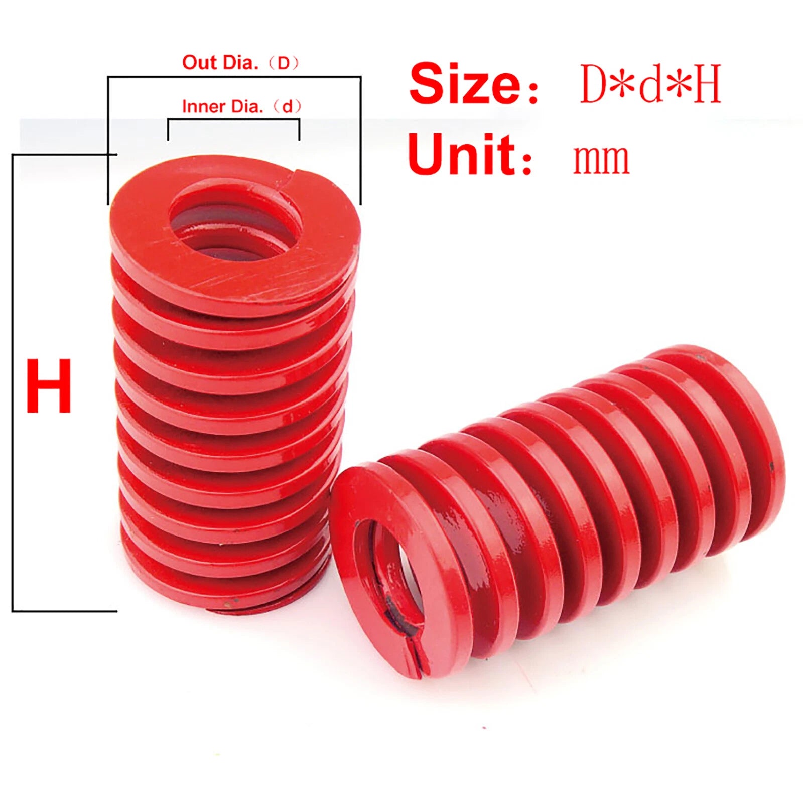 Compression Spring 6mm x 3mm Load Duty Mould Die Spring 15/20/25/30/35/40-60mm L