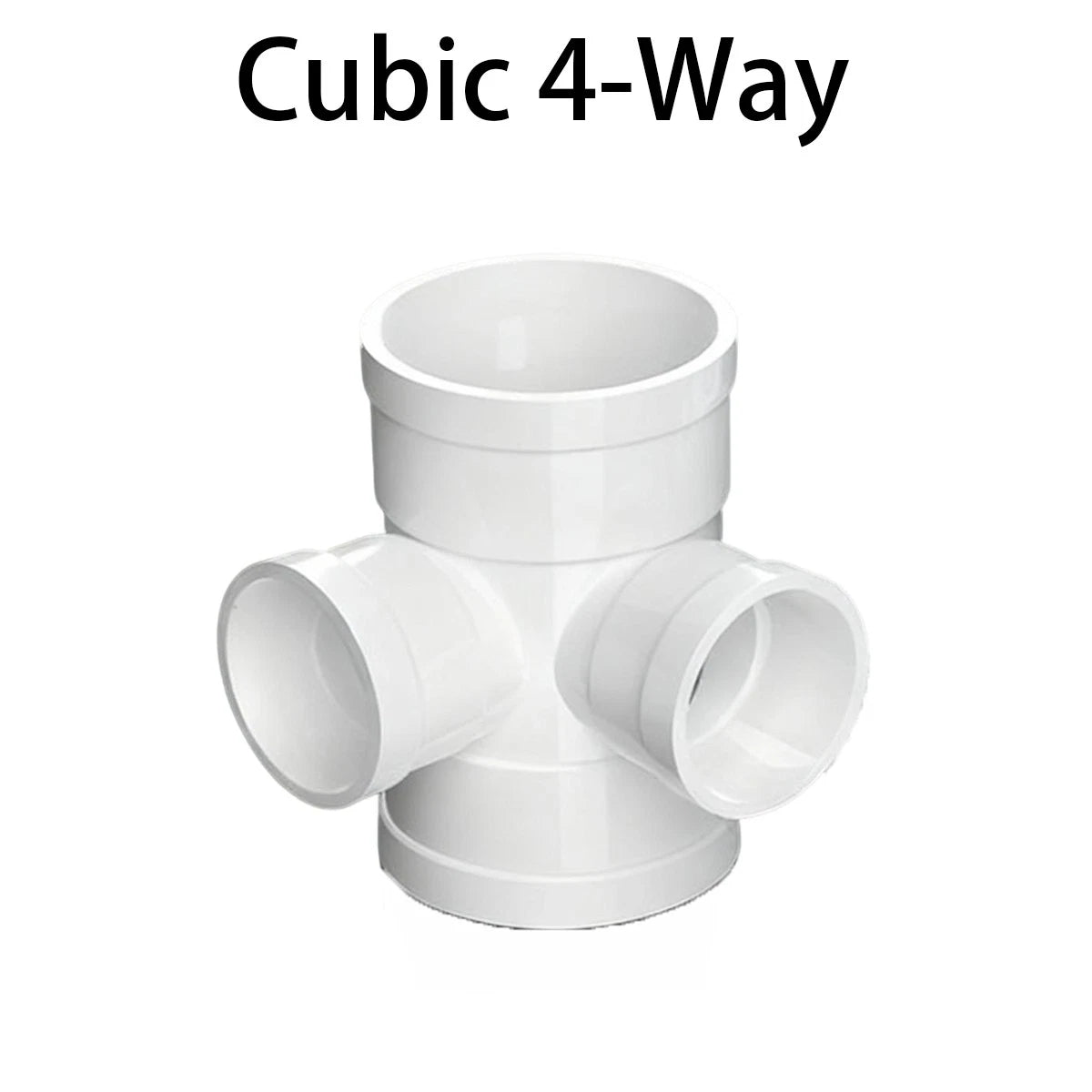 PVC 4-Way Cubic Equal Reducer Drainage Pipe Connectors Tube Fittings Adapters