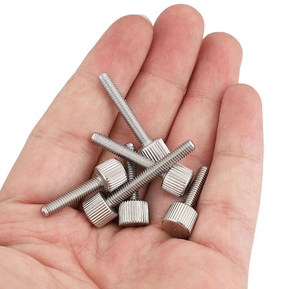 M3 M4 303 Stainless Steel Thumb Screws Knurled Head Manual Adjustment Screw Bolt
