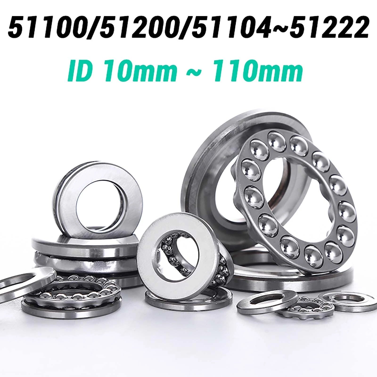 High Precision Axial Thrust Ball Bearings ID 3-110mm 3 Part Plane Bearing