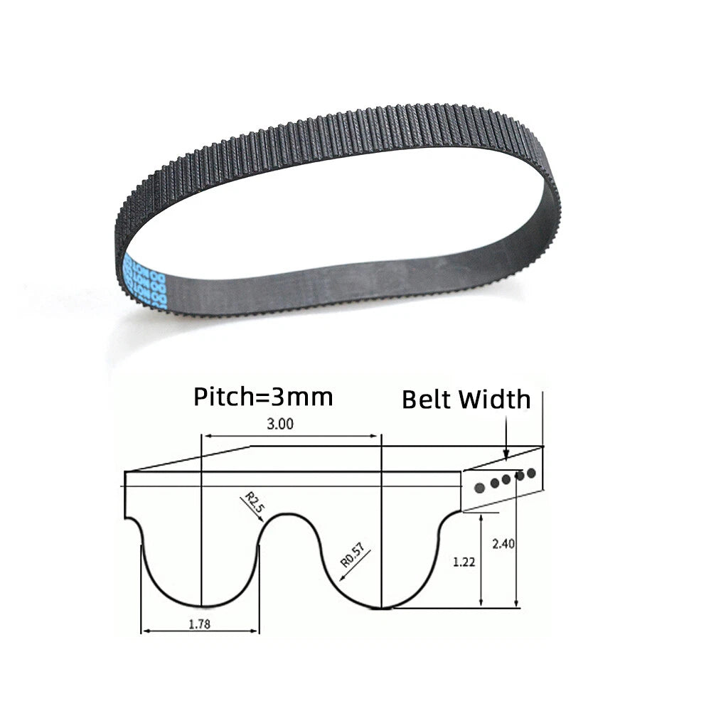 HTD 3M Timing Belt – 10mm Wide, 3mm Pitch, Closed Loop for CNC & 3D Printer