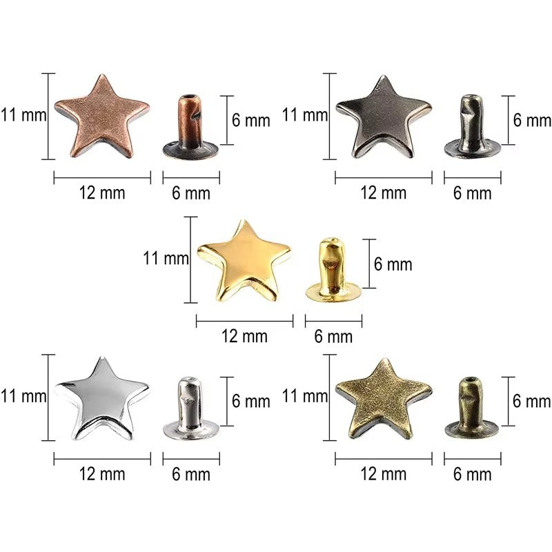 200Sets Gun Metal Star Rivets for Leather Star Rivet Studs Garment Rivets Leather Rivets Studs and Spikes for Leather Craft DIY - HomeDIYer