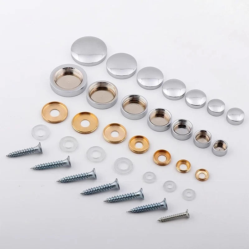 Mirror Screws Decorative Copper Caps Discs Polished Cover Nails Dia 12mm to 25mm