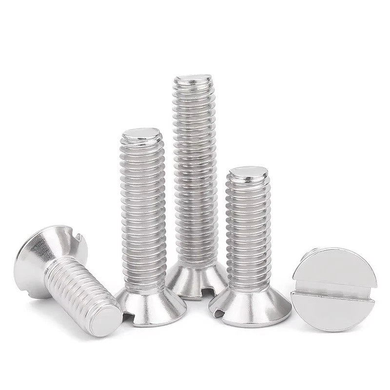 A2 Stainless Steel Slotted Countersunk Machine Screws — M1.6 to M10, Flat Head CSK Bolts - HomeDIYer