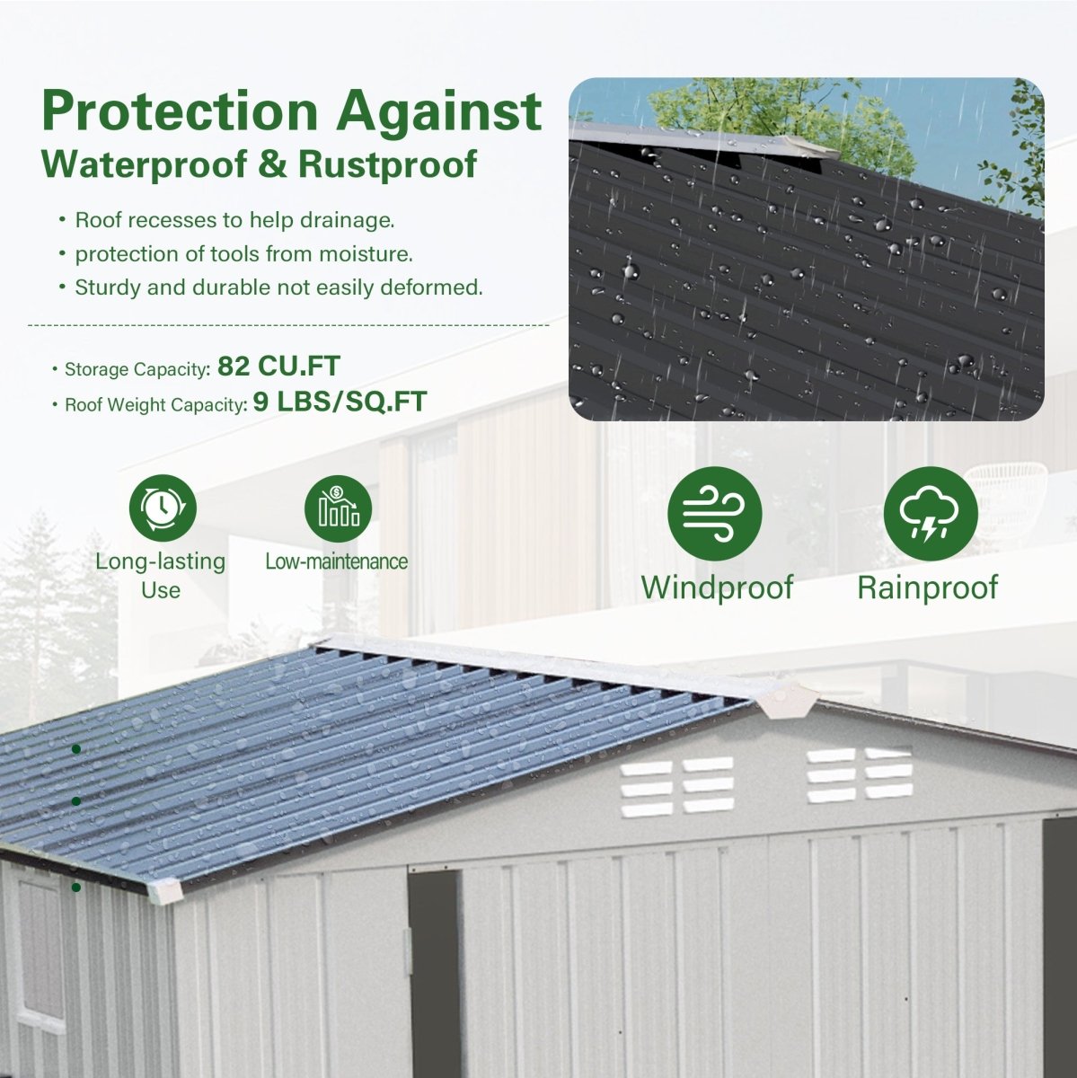 6X4 FT Metal Outdoor Storage Shed,Tool Shed with Pitched Roof Watertight with Positive Window and Lockable Door Compact Metal Tool Shed for Garden, Backyard,Patio,Sundries and Bike Storage, White+Gray - HomeDIYer