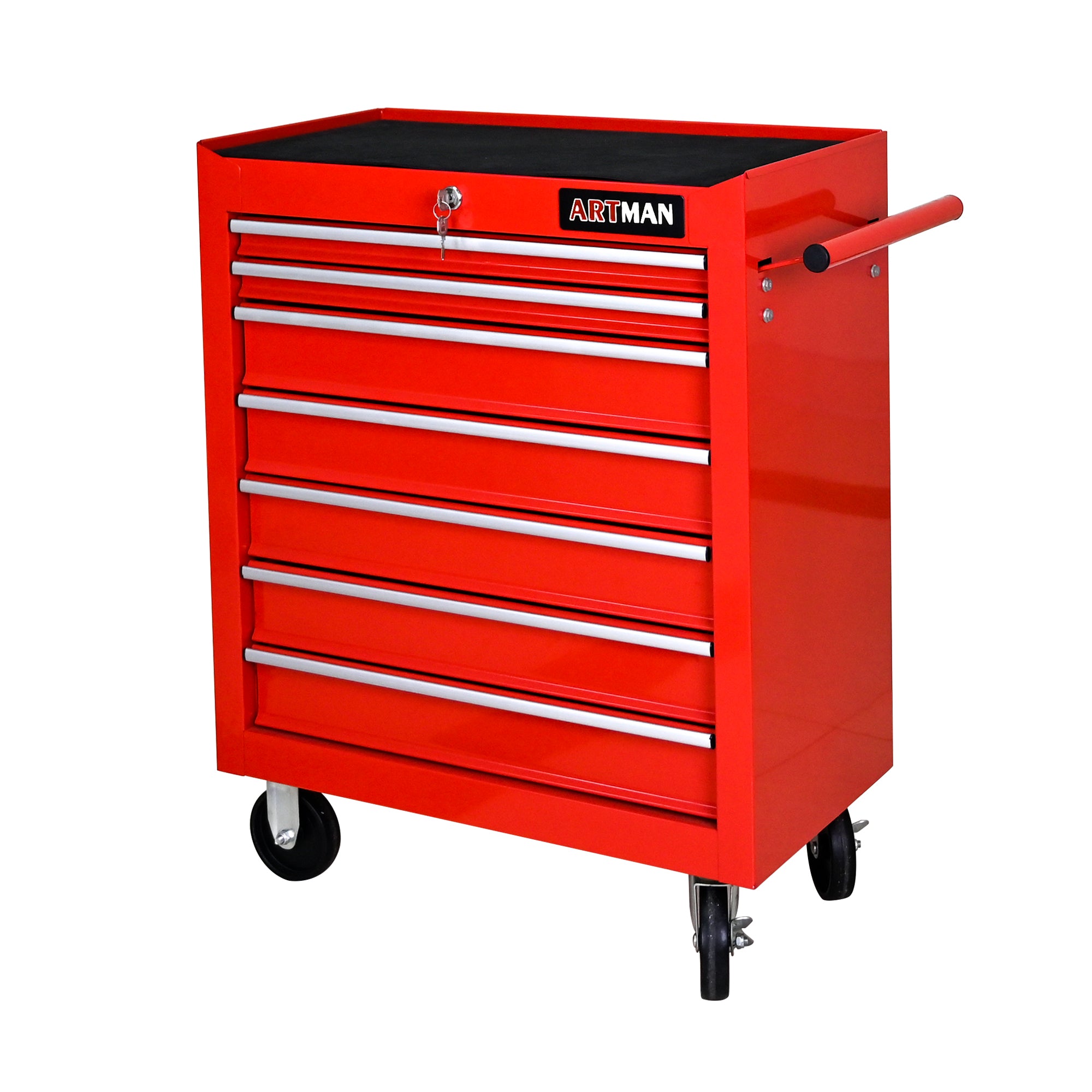 7-Drawer Multifunctional Tool Cart with Wheels – Red (ARTMAN)