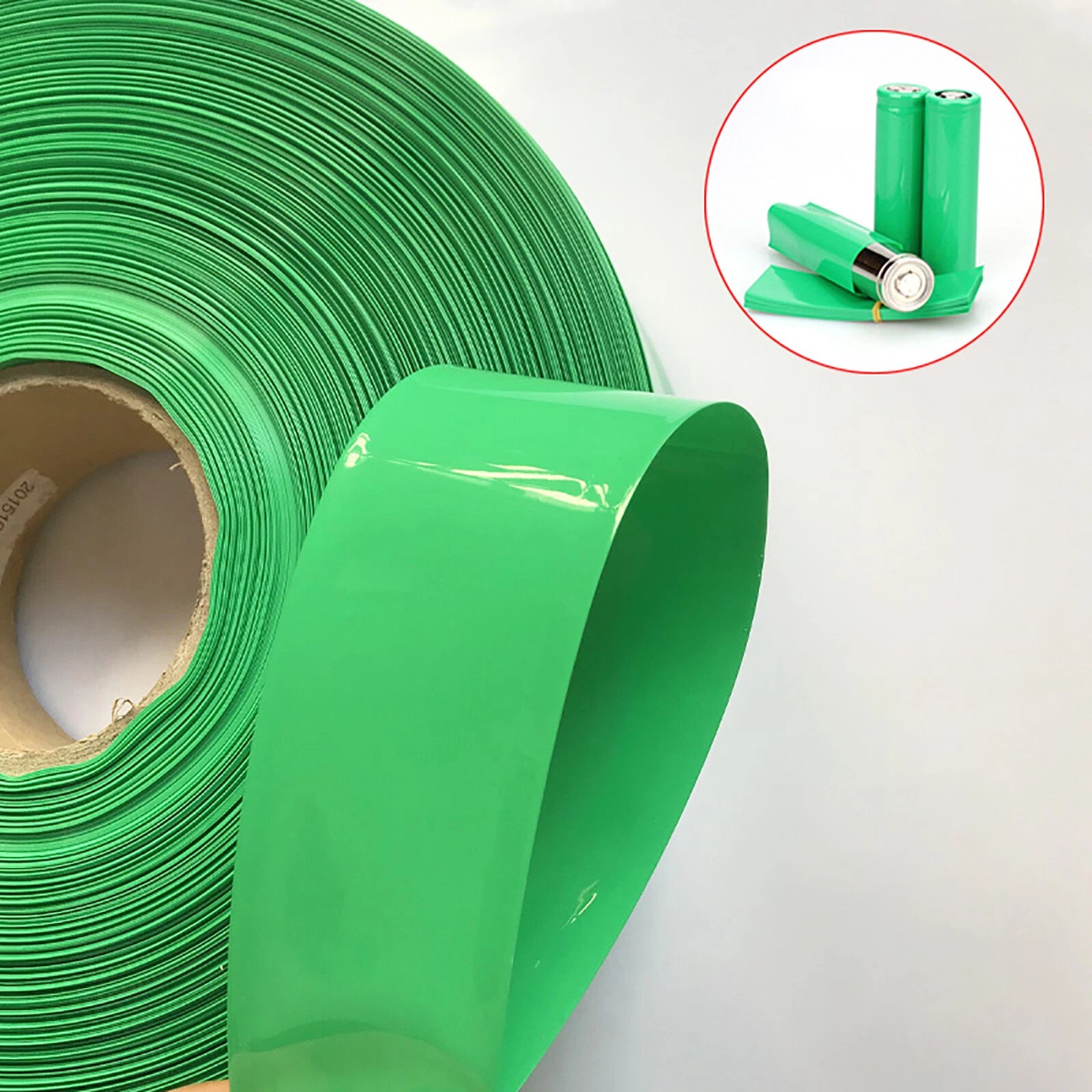 Green PVC Heat Shrink Tubing — RC Battery Pack, LED & Wire Wrap | 12mm–333mm Flat Width
