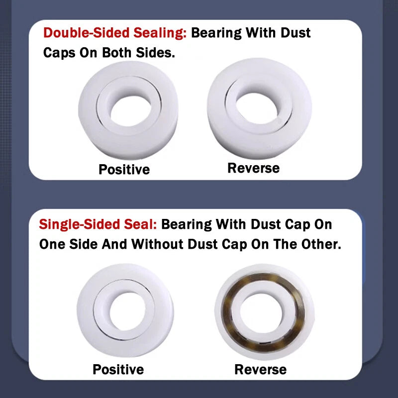 POM Plastic Bearing Deep Groove Ball Bearings RS/2RS Single/Double Sided Seal