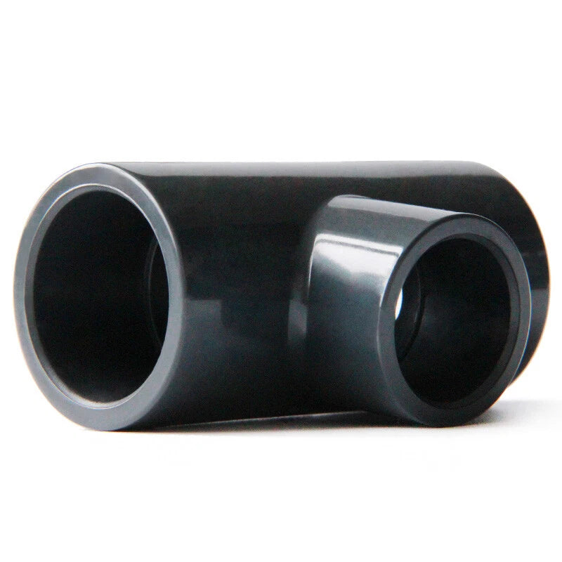 Reducing Tee Connectors PVC Plastic Pipe Fittings Connector ID 20-90mm Dark Grey