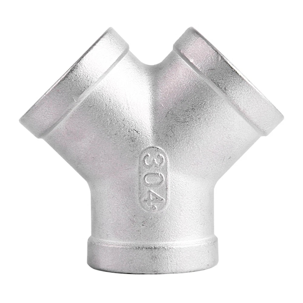 Stainless Steel 304 Female Thread 3-Way Y-Connector Pipe Fitting