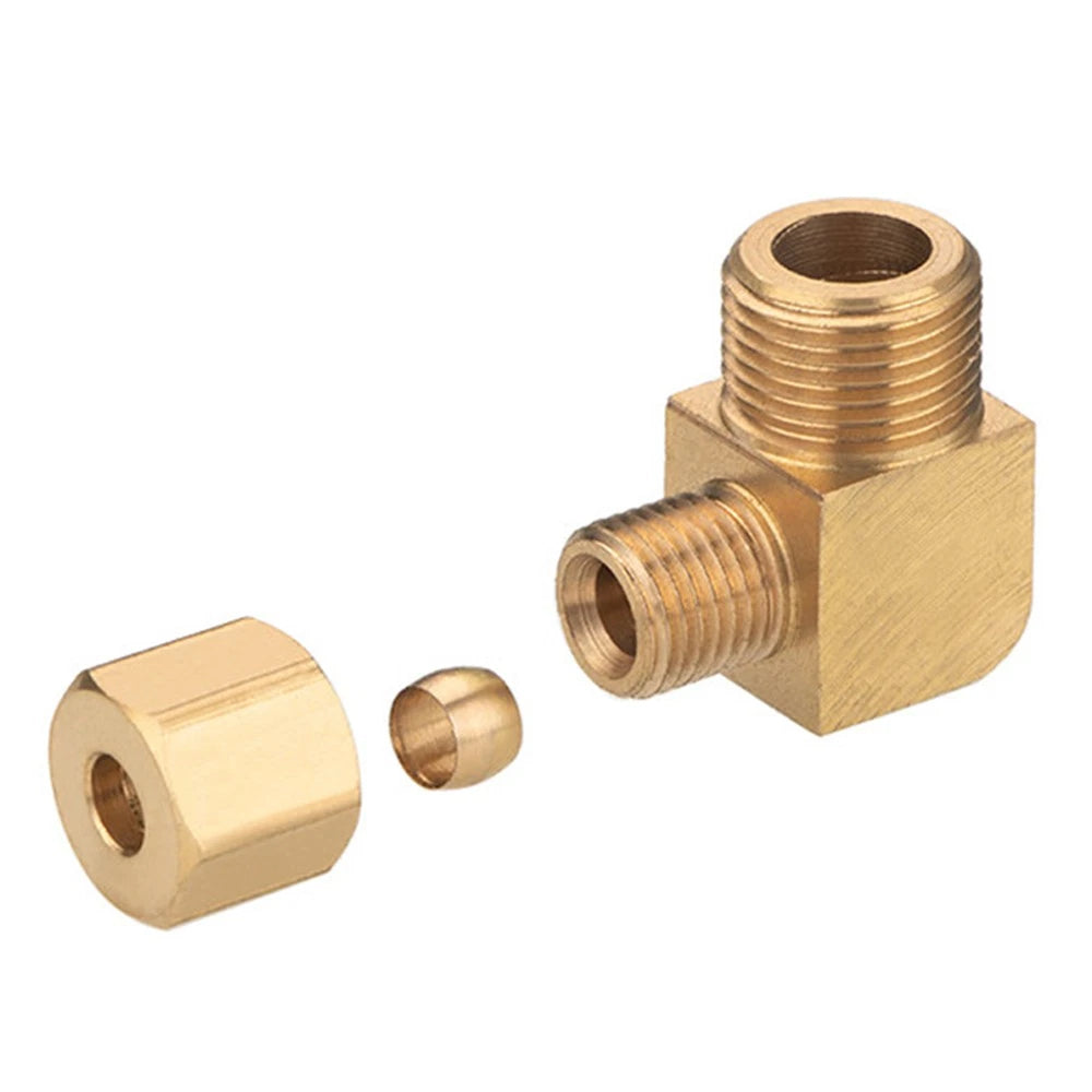 Brass Compression 90° Elbow Fittings for 6–12mm Copper Tube | Ferrule Connector