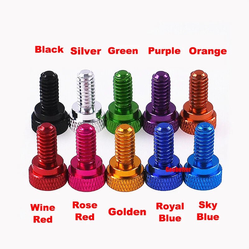 1/4 - 20 Knurled Thumb Screws Aluminum, 10 Colors, 3/8 to 5/8 Inch - HomeDIYer