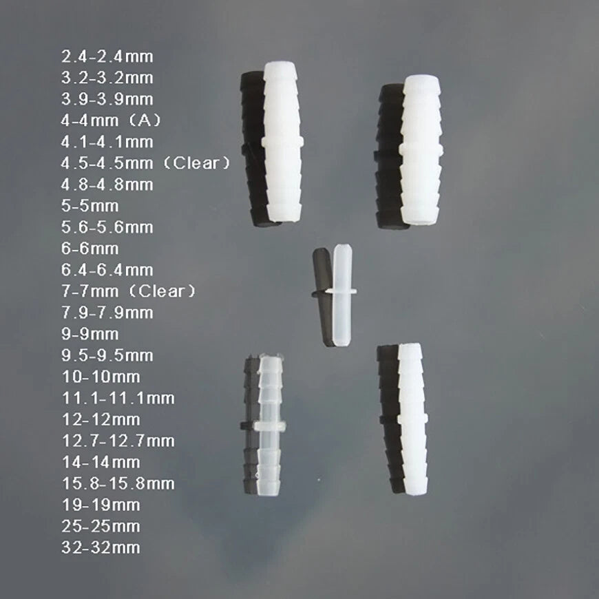 Plastic Barbed Straight Connector Pipe Hose Joiner Fittings Air Water 2.4-3.2mm